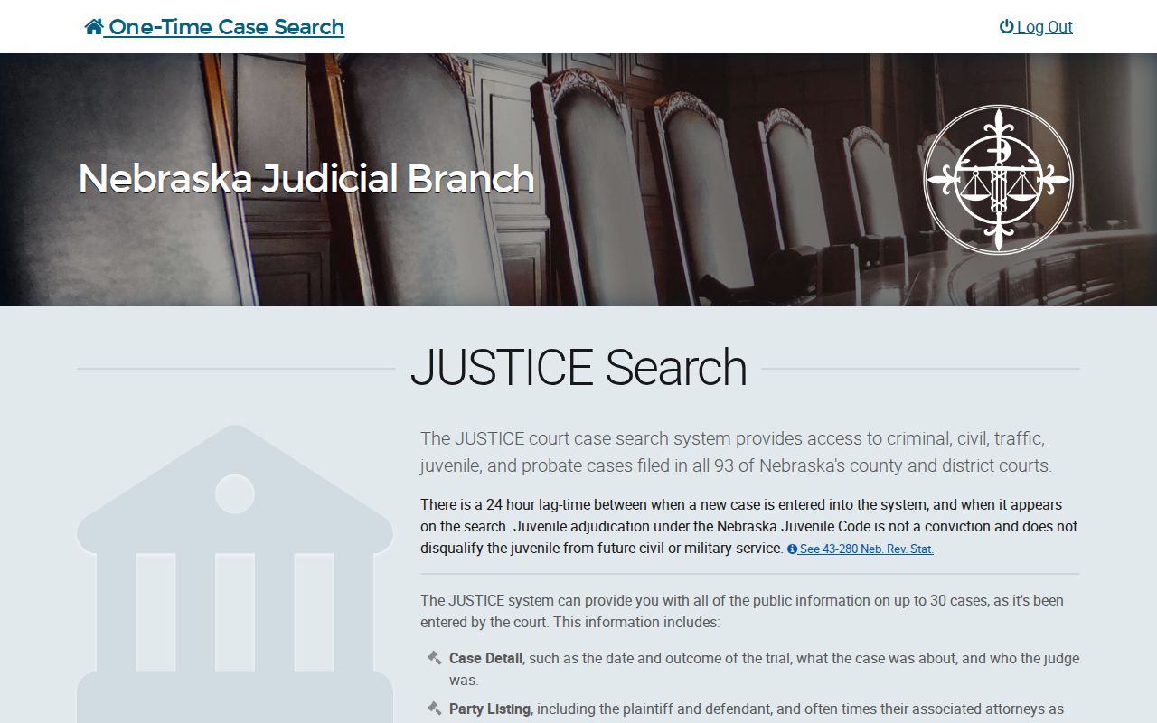 Thayer County warrant search blank JUSTICE name search