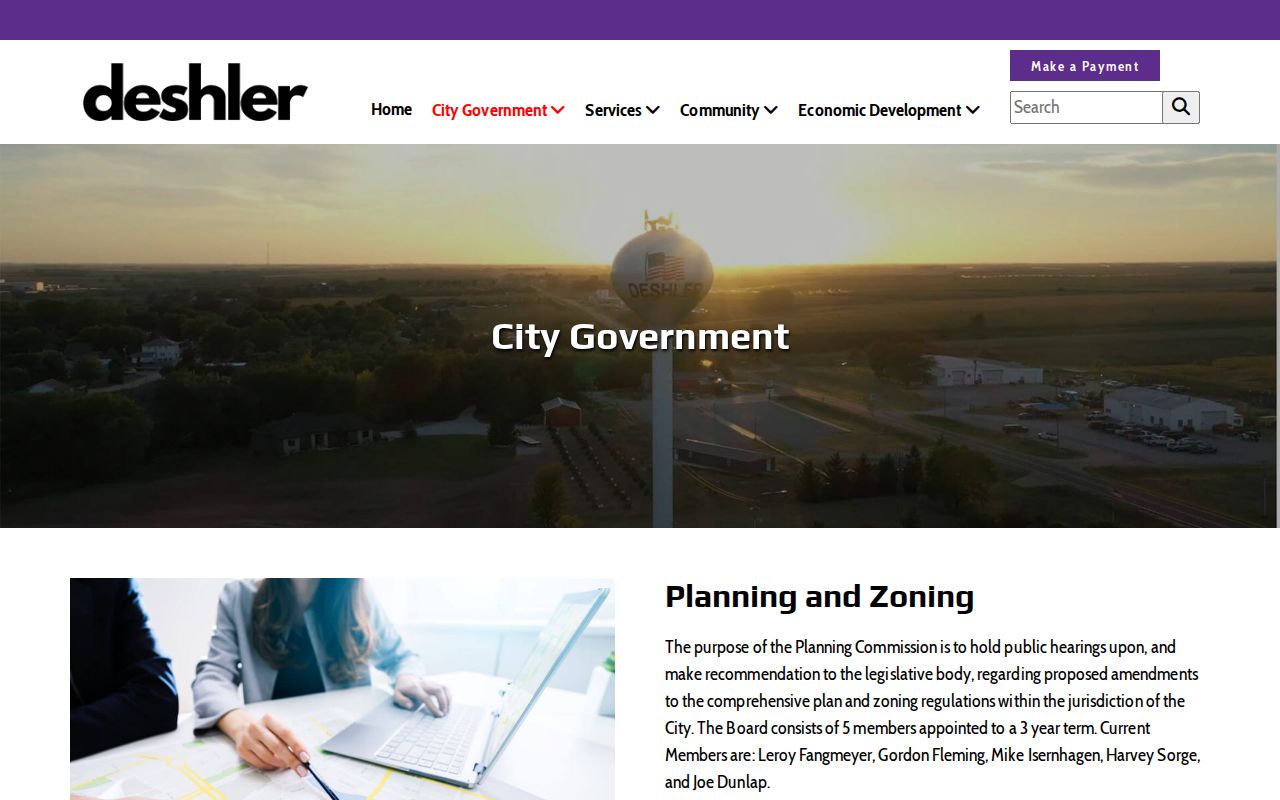 Deshler warrant records official city government page