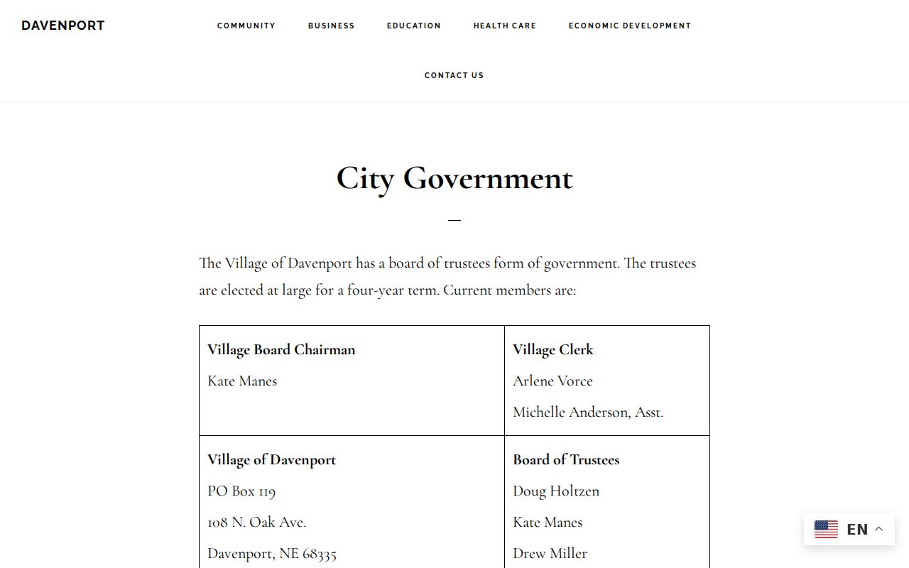 Davenport warrant records village clerk government page