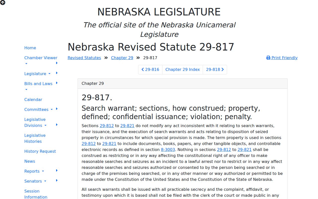 Thayer County municipal court warrant search warrant secrecy statute